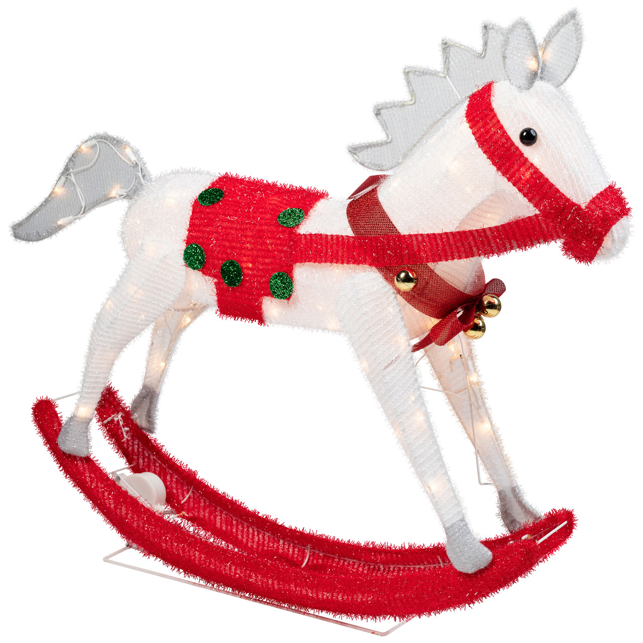 Lighted Animated Rocking Horse Outdoor Christmas Decoration - 40